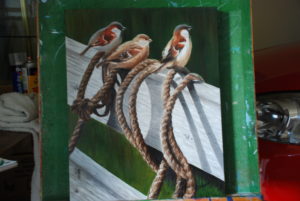 Sparrows perched on a farm fence. test dawn chorus